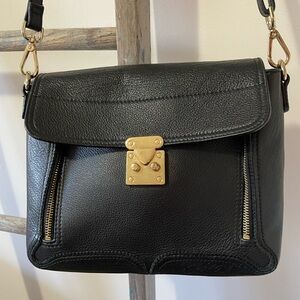 Black leather Danier shoulder purse